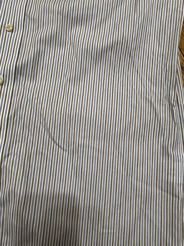 Joseph & Feiss Non Iron White/Blue/ Khaki Striped Dress Shirt Men’s 16 36/37 - Picture 10 of 10