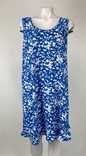Draper James Size L/XL Blue Ruffle Hem Nightie Night Gown Lounge