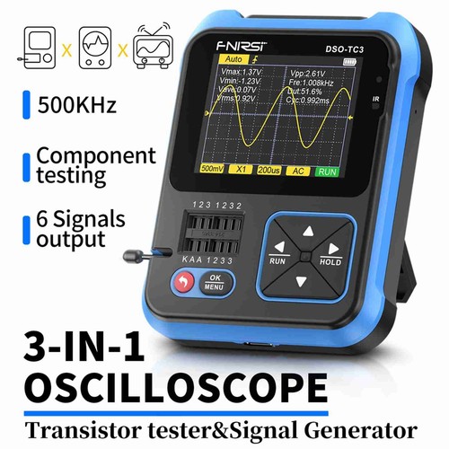 3in1 Handheld Digital Oscilloscope Signal Generator 6 Signalwellenformen 500kHz - Bild 2 von 18