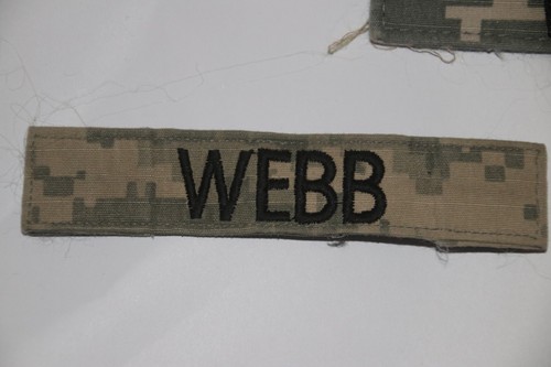 ORIGINAL US OLD PATTERN CAMO NAME TAPES SURNAME ACU ARMY COMBAT UNIFORM 'W H F' - Picture 5 of 17