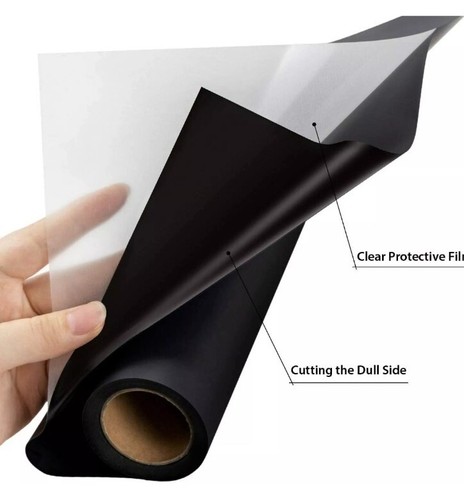 HTVRONT Heat Transfer Vinyl Rolls 12'' x 8FT/ 20FT Iron on Vinyl - BLACK - Picture 3 of 8