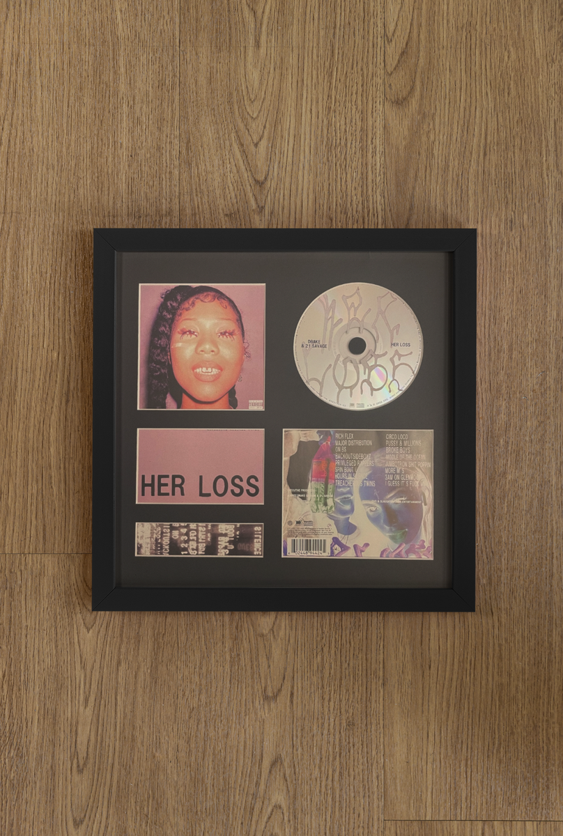Drake and 21 Savage Her Loss Album Framed CD Custom Mounted Wall