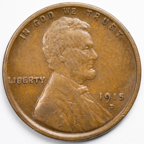 1915-D Lincoln Wheat Penny Fine (F) - Denver Mint