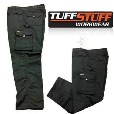 CARGO COMBAT TUFF STUFF WORK TROUSER TOUGH KNEE PAD TROUSERS HEAVY DUTY ALL SIZE