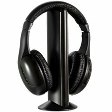 5 in 1 HiFi Wireless RF Headphones Over-Ear Headsets Mic for PC TV Radio DVD MP4