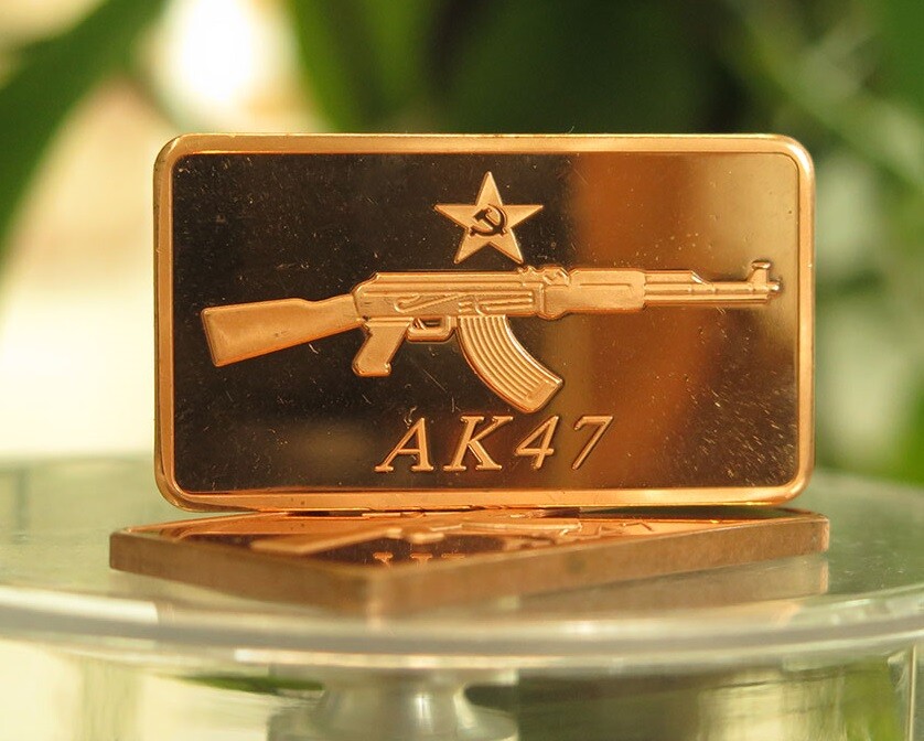 1 oz One Troy Ounce Soviet Union AK-47 Rifle Gun .999 Fine Copper