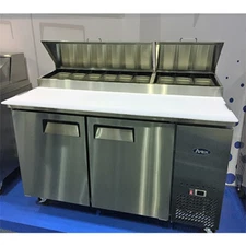 Atosa USA MPF8202GR 67" Two Section Refrigerated Pizza Prep Table, Free LiftGate