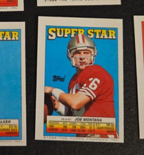 1988 Super Star Sticker Back Cards Joe Montana Reggie White Morten Andersen HOF