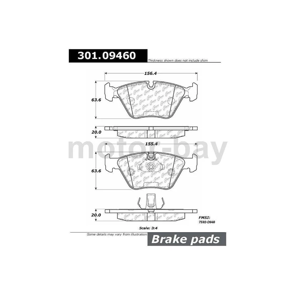 Juego de pastillas de freno delanteras traseras centradas para BMW 330Ci 2001 2002 2003 2004 2005 2006 Foto 3 de 4