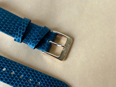Bracelet Seiko Vert En Cuir Synthétique - Largeur 18mm Avec Fermoir - Pour Pièces Ou Remplacement - Occasion