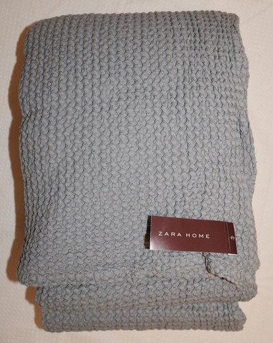 Zara Home Tagesdecke NEU 160 x 250 cm Waffelpikee grau  - Bild 1 von 2