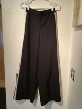 FOREVER 21 women's wide leg palazzo pants sz S black with red/white side stripes