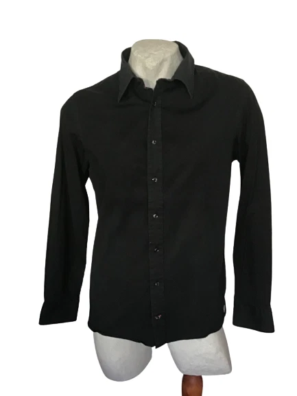 Camicia nera tommy hilfiger sale
