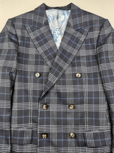 DUCHAMP LONDON Mens Size IT 42/UK 32R Double Breasted Jacket BNWT Wool Slim Fit - Picture 5 of 21