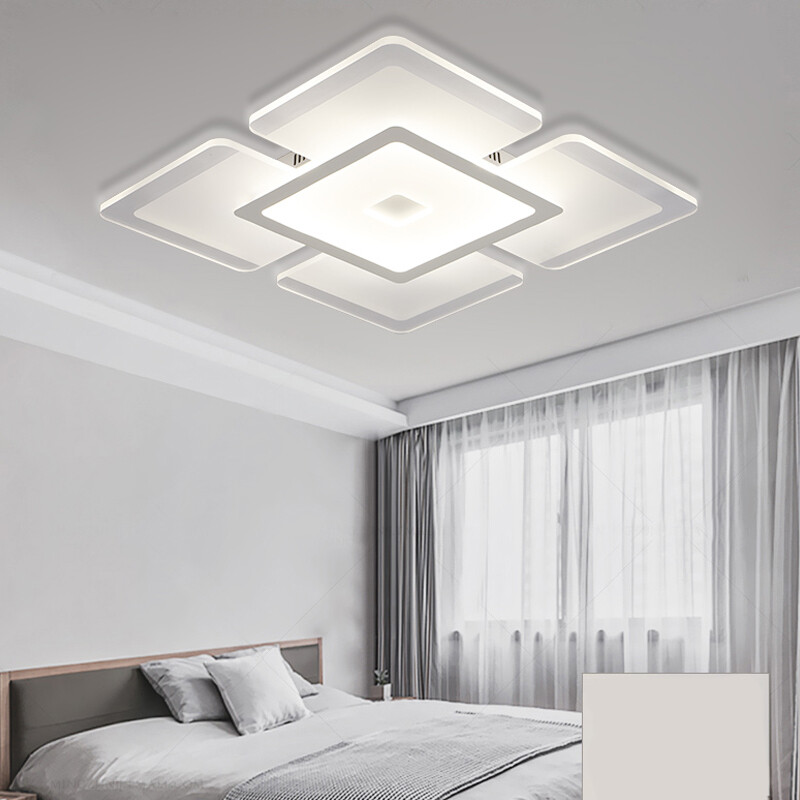Acrylic Modern LED Flush Mount Ceiling Light Fixture Square Lamp for Bedroom
