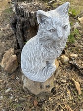 Concrete Cat Statue Garden Accessory Memorial Decor Yard Art. Garden Outdoor US