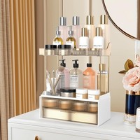 2-Etagen Make-Up Organizer Mit 2 Schubladen, Kosmetik Aufbewahrung, Schminktisch