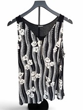 Express Black Sleeveless Zipper Front Top wit...