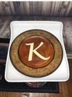 @ Type Key Metal Sign enameled 12 inches round farmhouse decor letter k