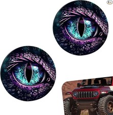 2-Piece 3D Beast Eyes Headlight Decals, Round...