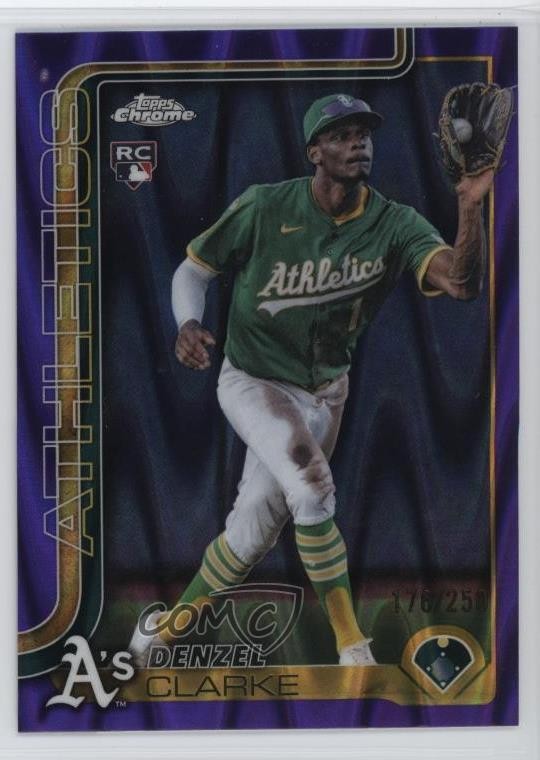 2025 Topps Chrome Update Purple RayWave Refractor /250 Denzel Clarke #USC15 08ht