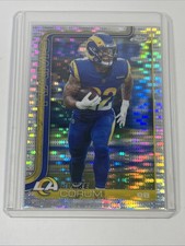 2025 Topps Chrome Football NFL Blake Corum Pulsar LA Rams w/Protective Case