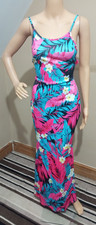 Pink Multicoloured Floral Printed Sleeveless Long Maxi Evening Dress Size 8/10