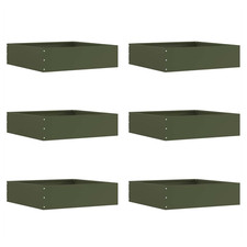 Lawn edging Olive Green Steel Square 50x50x13cm Durable Outdoor Garden Bordering