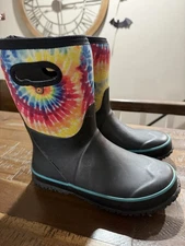 BOGS Neo Classic Black Rainbow Insulated Winter Boots Unisex Kids Size US 6