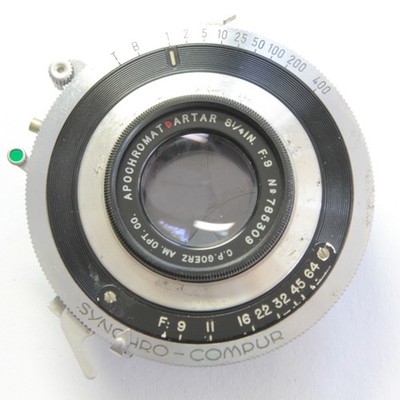 C.P. Goerz Red Dot Apochromat Artar 8¼in f/9 210mm 4x5 Lens Synchro-Compur