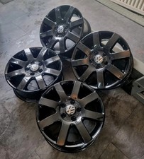 4x Genuine VW Touran 6.5x16 Inch 5x112 Alloy Wheels 1K0 601 025 R (GLOSS BLACK)