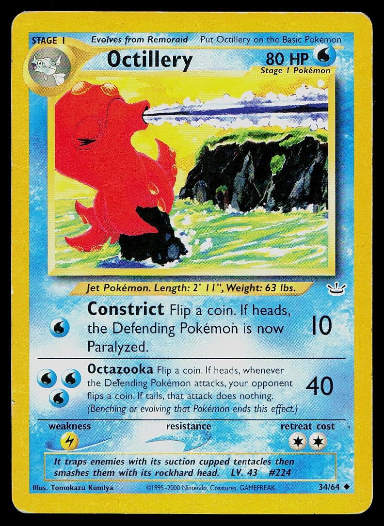 Pokemon Card Neo Revelation Octillery 34/64 Uncommon Unlimited Komiya