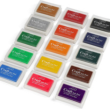 15 Colors Ink Pad, Washable Finger Stamp Pads for Kids Craft, Rubber Stamps