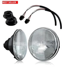 Round Headlight Lens Housing 7 In Led Halogen Chrome Glass Conversion Kit 1 Pc Round Headlight Lens Housing 7 In Led Halogen Chrome Glass Conversion Kit 1 Pc