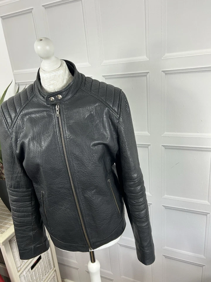 Leather Jacket "War Is Over If You Want It" UK Chest Size 38ins Lined In Black - Image 3 of 4