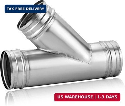 NATGAI 4 Inch 3 Way Duct Splitter, 45°Metal Hose Connector 4 Inch Duct Connector