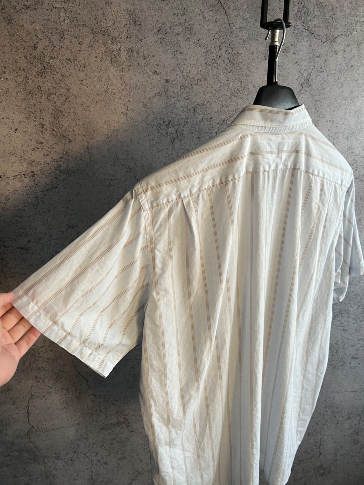 Mens Lacoste Striped Shirt Short Sleeve Size 44 Light Blue Casual thumbnail 11