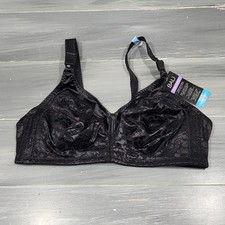 Bali Wireless Bra 40C Double Support Style 3372 Black Jacquard