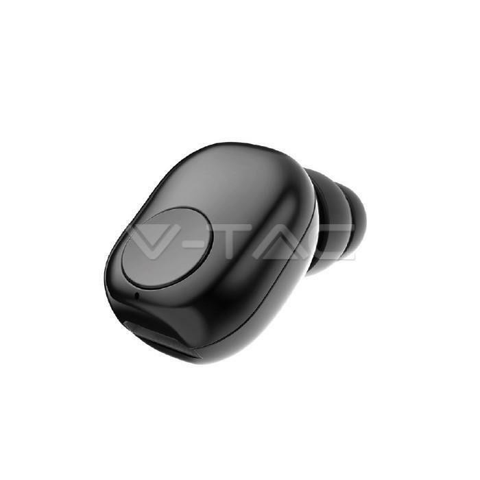 V-TAC MINI AURICOLARE BLUETOOTH RICARICABILE 55MAH COLORE NERO EARBUD VT-6500 77