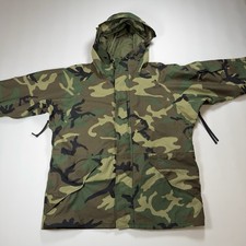 US Military ECWCS Parka Woodland Camo Cold Weather Jacket Mens Large Regular 