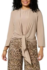 Antthony Women's Front Tie Shrug Tan