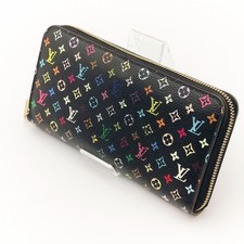 Louis Vuitton Monogram Multicolor Zip Long Wallet Black / Lavender Murakami