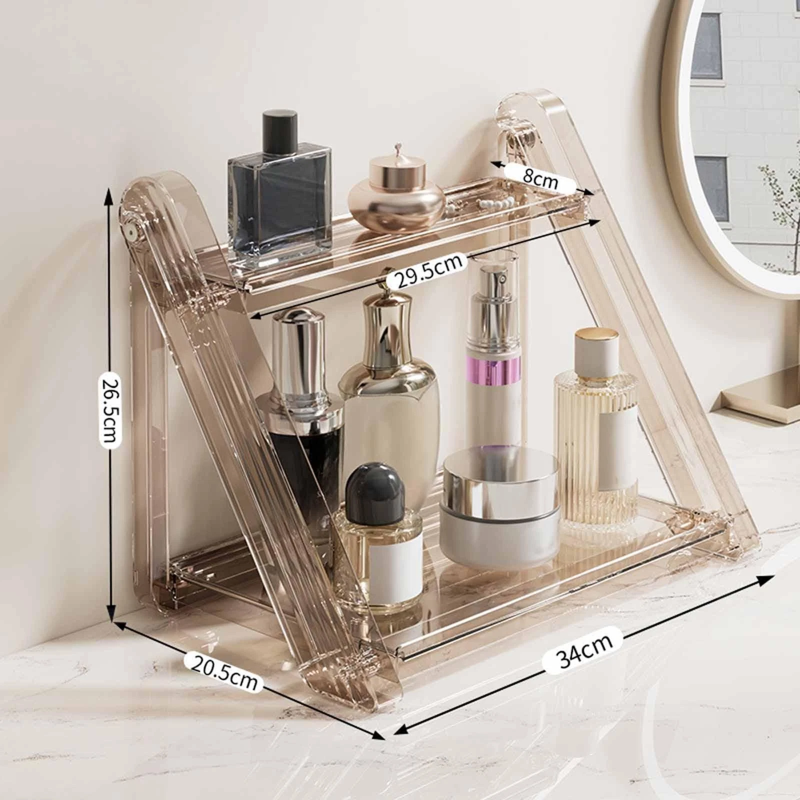Transparent Counter Organizer Cup Holder Portable Spice Jar Holder Desktop