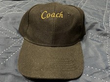 Black Base Ball Cap embroidered Coach in Gold