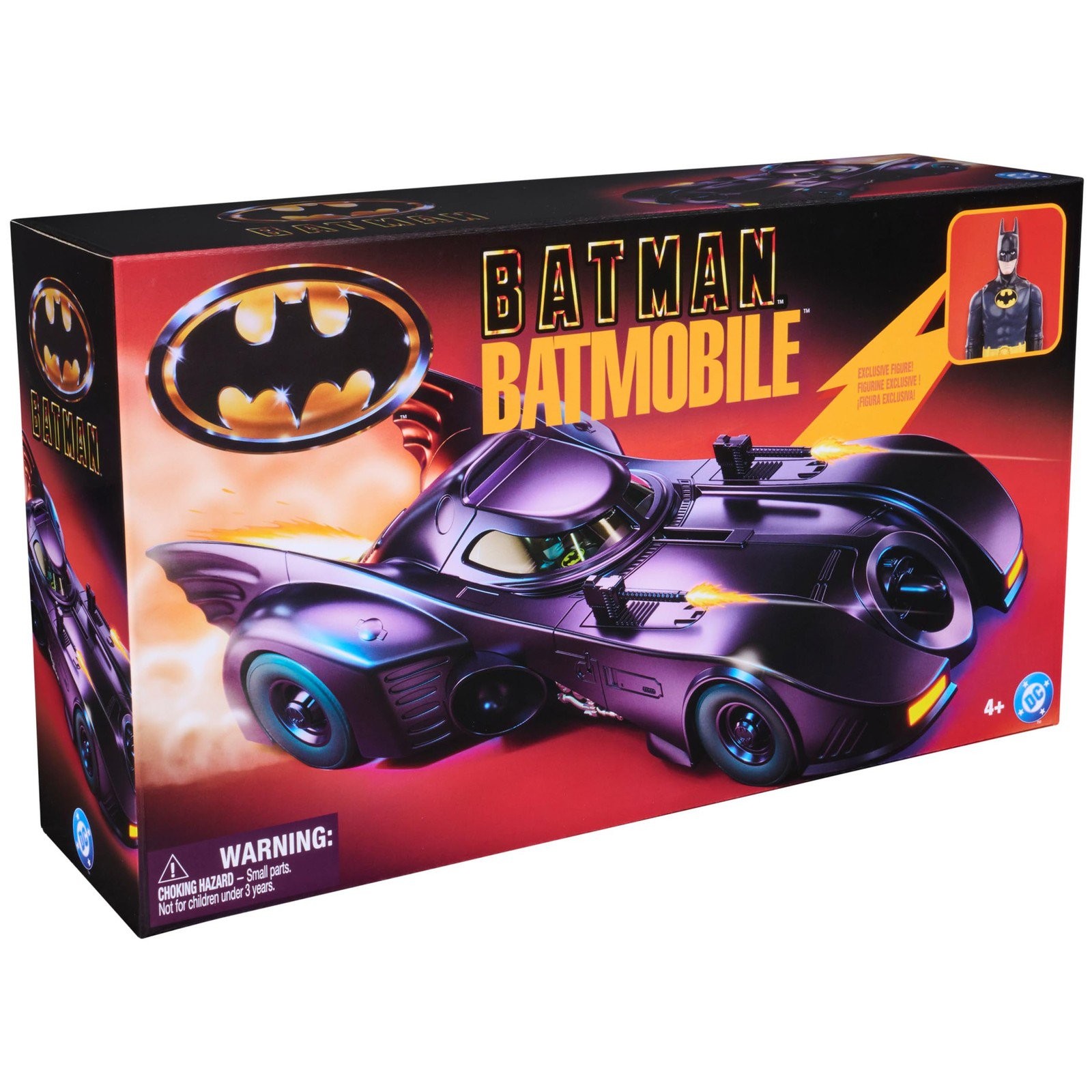 Limited Spin Master DC Comics Batman &lsquo;89 Batmobile & 4" Batman Action Figure Set