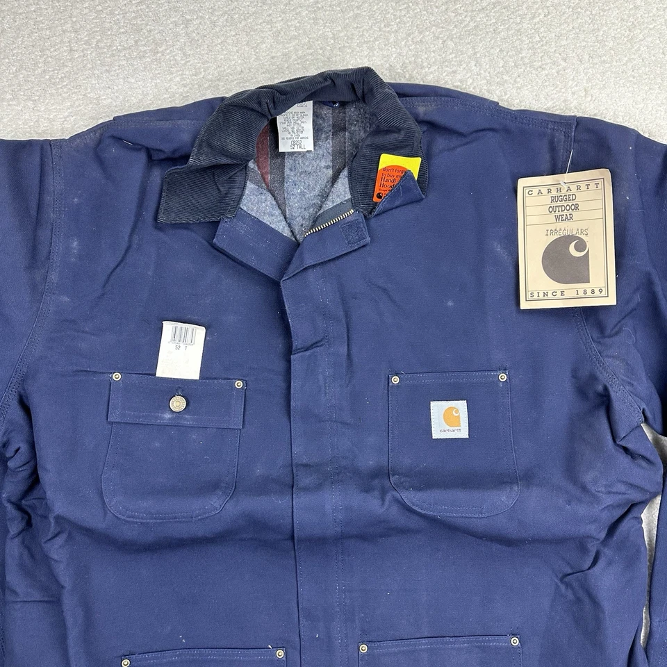 NOS Carhartt Detroit Chore Canvas Jacket Men's 52T Navy Blue Blanket Lined USA - Image 3 of 4
