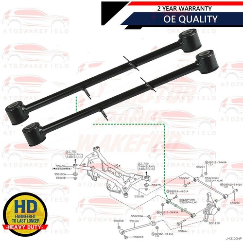 PARA NISSAN XTRAIL X-TRAIL T30 SUSPENSIÓN TRASERA BRAZOS DE CONTROL INFERIORES PAR DE BARRAS DE ORUGA - Imagen 2 de 4