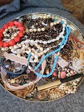 Vintage Lot Costume Jewelry Wear Repair Crafts Repurpose Junk Drawer