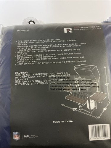 NFL Rico Industries Vinyl Padded Deluxe Grill Cover, New York Giants Team Color - 第 3/4 張圖片