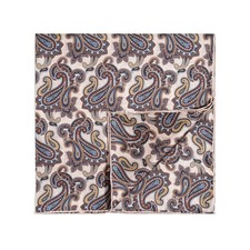 Men's 100 Silk Twill Handkerchief Skin Brown Paisley Pocket Square 53cm 21  